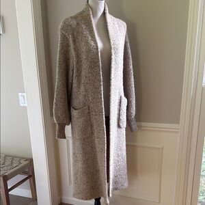 Vintage Wool Mohair Blend Long Textured Cardigan Sweater Belted Women's Large